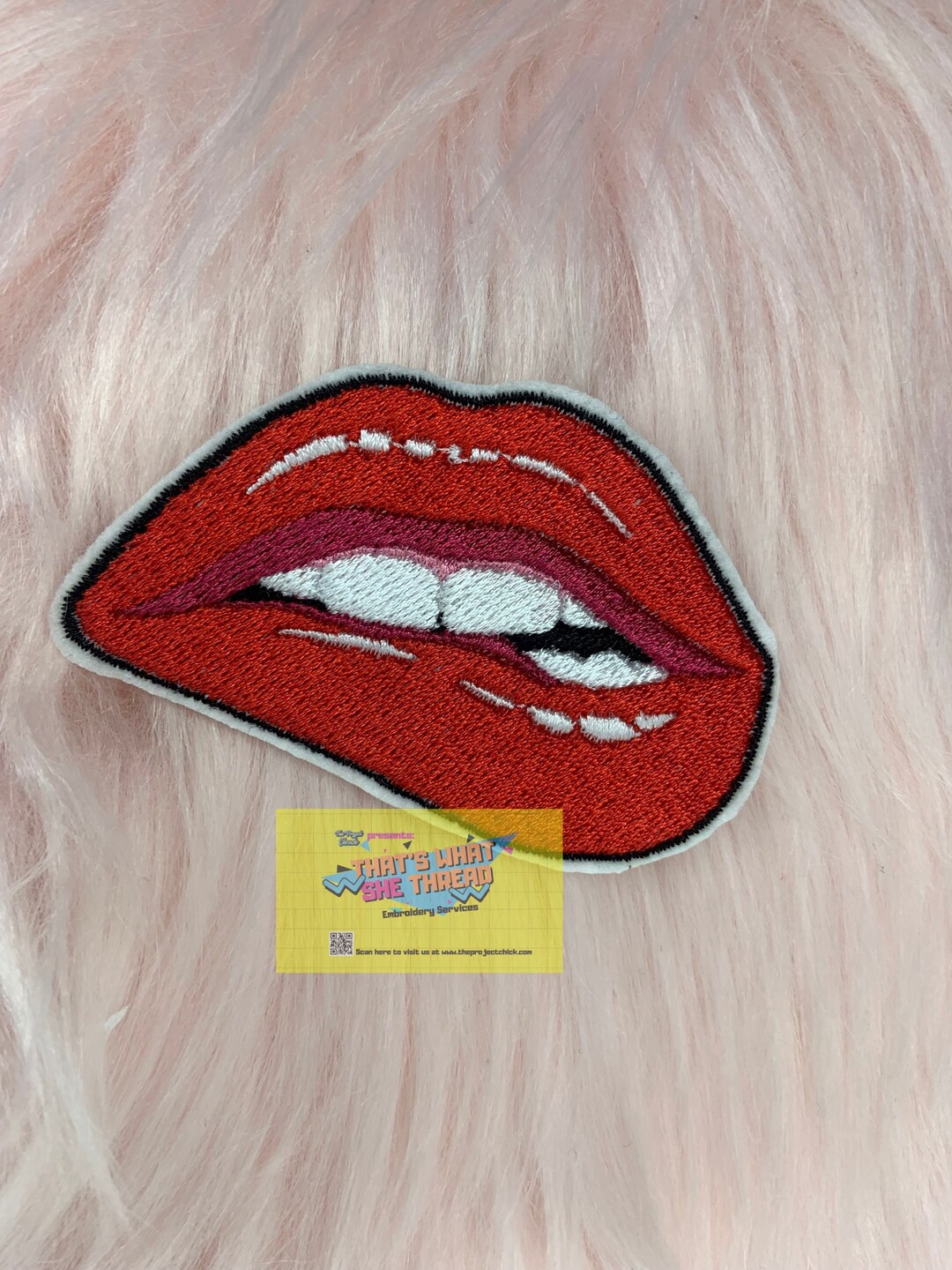 Lip Bite Sew on Embroidered Patch 4 In, Hbcu Melanin, Black Girl Magic
