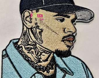 CB Usher Chris Brown  Sew On Embroidered Patch, 4.5 inch x 4.2 inch, LIMITED QUANITY, tour, r&b, hip hop, kenderick lamar, hbcu la