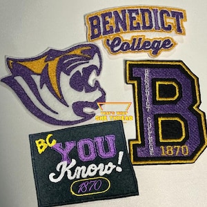 Benedict College Sew On Patch Embroidered Bundle, melanin, black history, black girl magic, black pop culture, pirates, homecoming