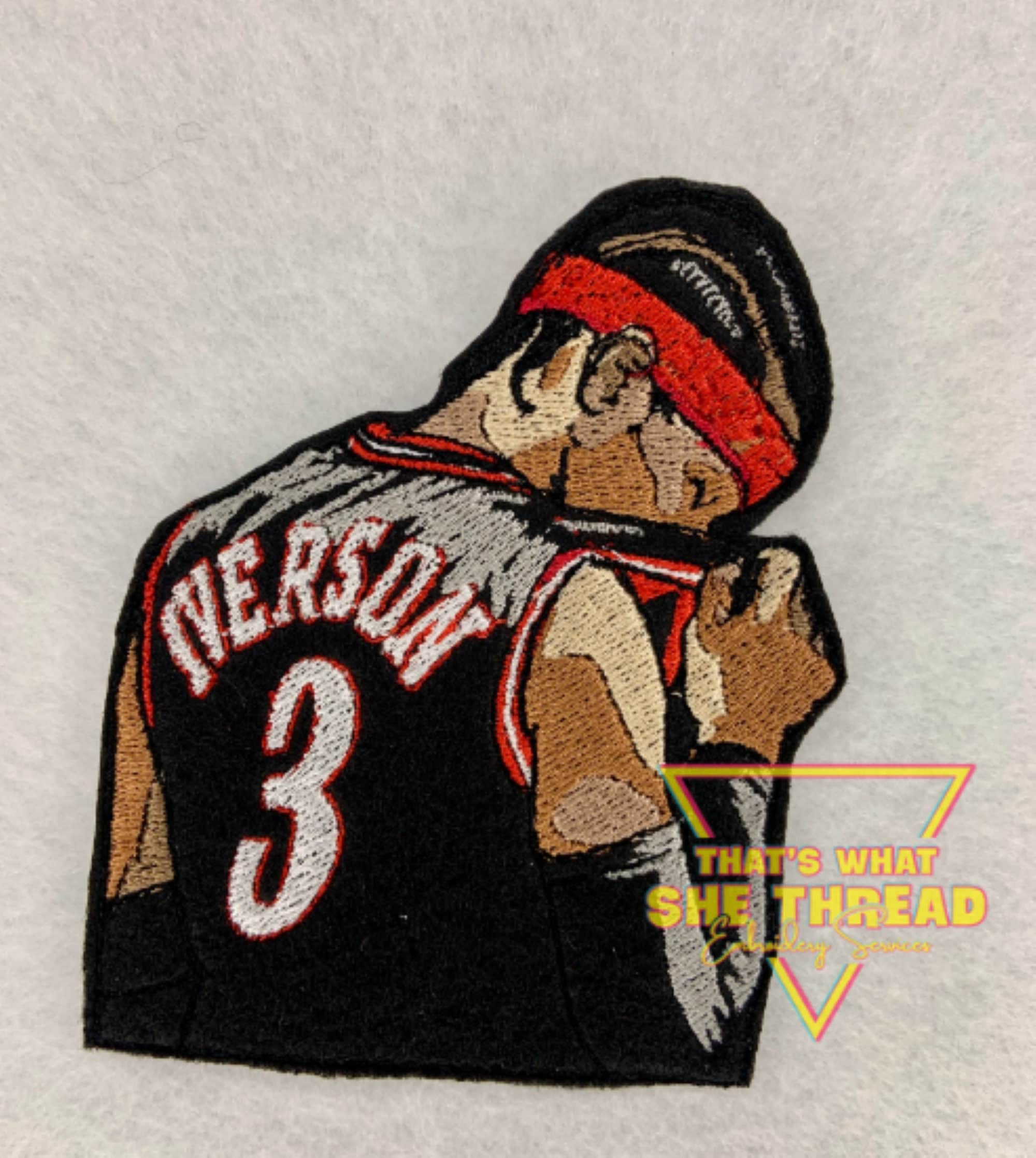 Allen Iverson NBA 4x4 Sew on Embroidered Patch, Hbcu Melanin 