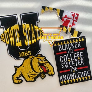 Bowie State U Bulldogs HBCU Sew On Patch Embroidered Bundle, melanin, black history, black girl magic, black pop culture, homecoming, hoodie