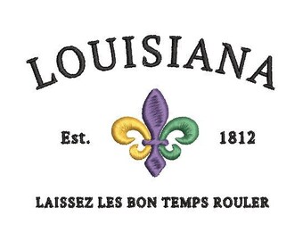 Louisiana embroidery design, Mardi Gras embroidery pattern 4x4 machine embroidery, PES Mardi Gras Louisiana file, let the good times roll