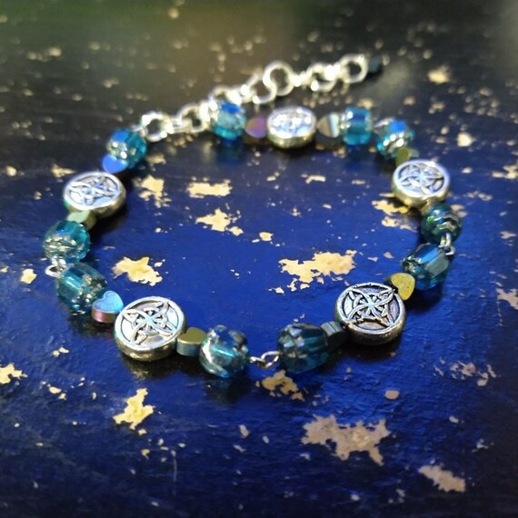 Blue Cross Bracelet
