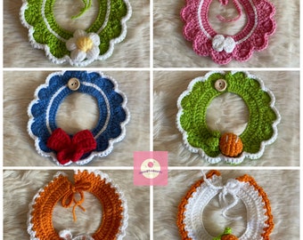 Crochet Cat Collar: Handmade Milk Cotton Pet Neckwear