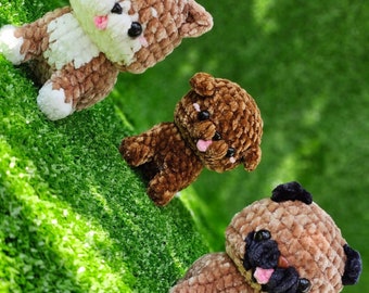 Muñeco de cachorro de peluche de terciopelo hecho a mano a crochet, juguete de peluche, lindos y hermosos peluches, amigurumi para bebés