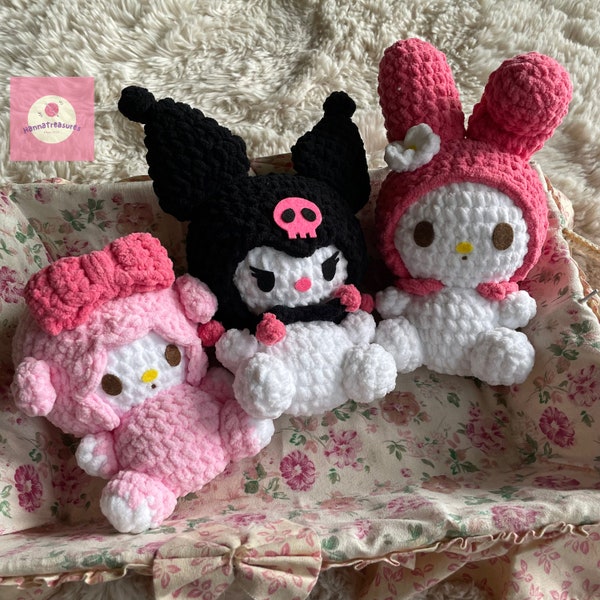 Handmade Crochet Sanrio Velvety My Melody and My Sweet Piano, Stuffed Toy, Cute Beautiful Plushies, Amigurumi Baby