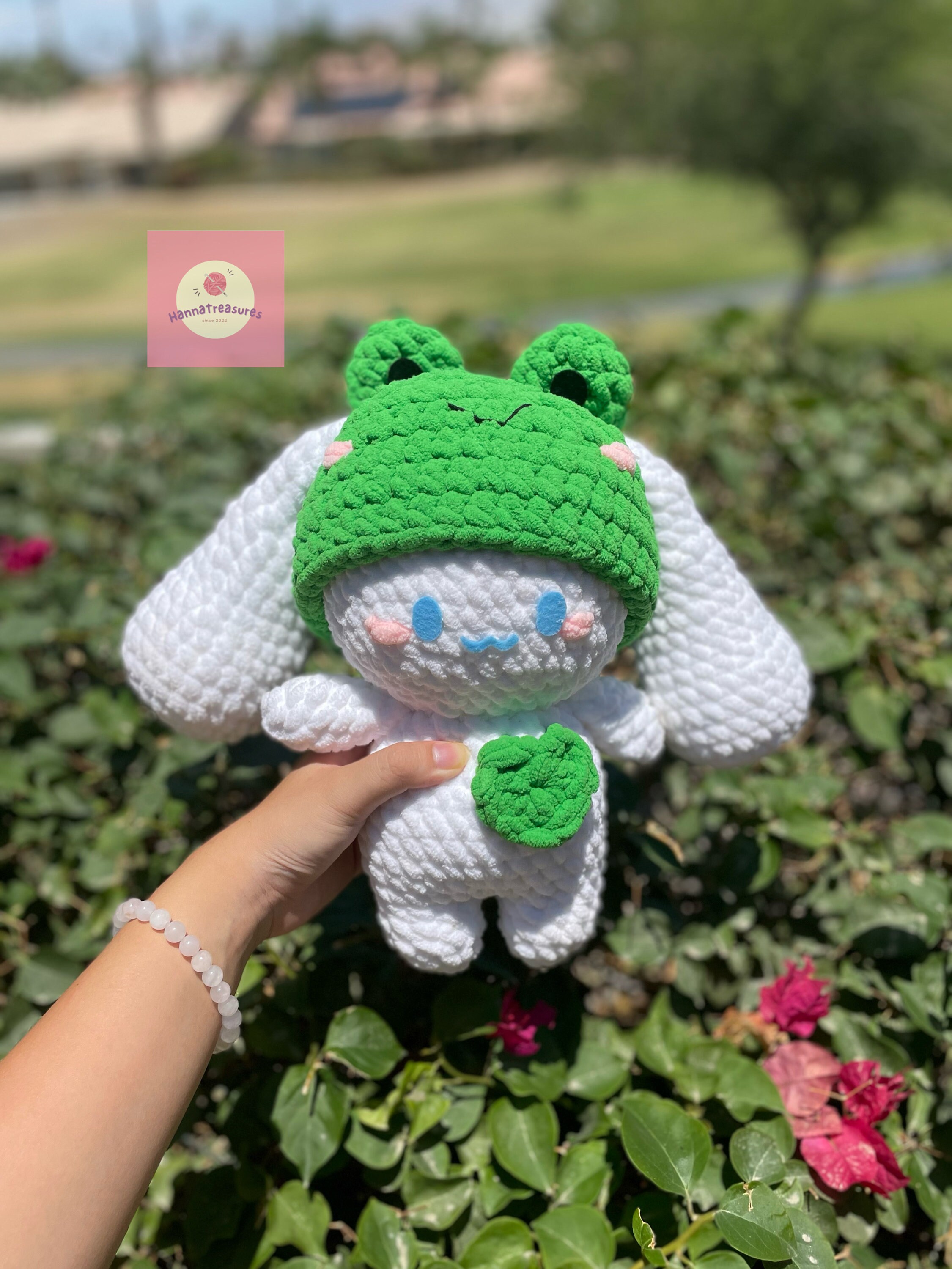 Handmade Crochet Sanrio Cinnamoroll Animal Hoodie Bear Frog Pig