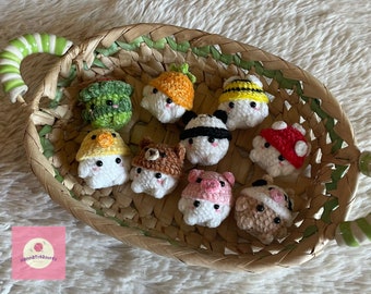 Handmade Crochet Small Animal Mushroom, Optional Keychain, Amigurumi