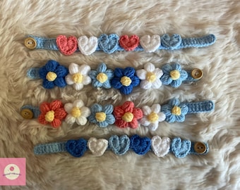 Crochet Cat Collar: Handmade Milk Cotton Heart Flower Kitten Accessory