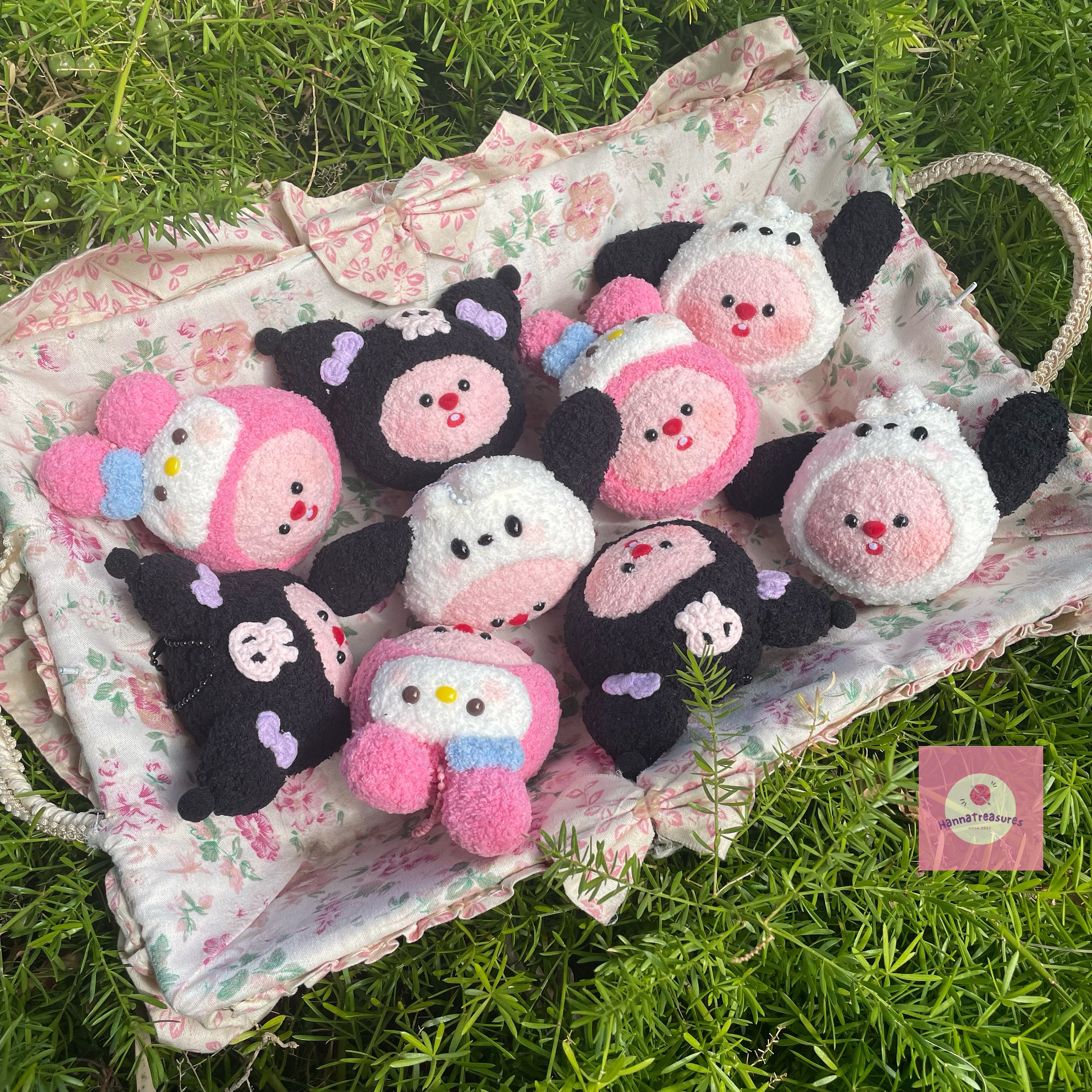Cute Sanrio Kuromi My Melody Pochacco Crochet Keychain, Handmade
