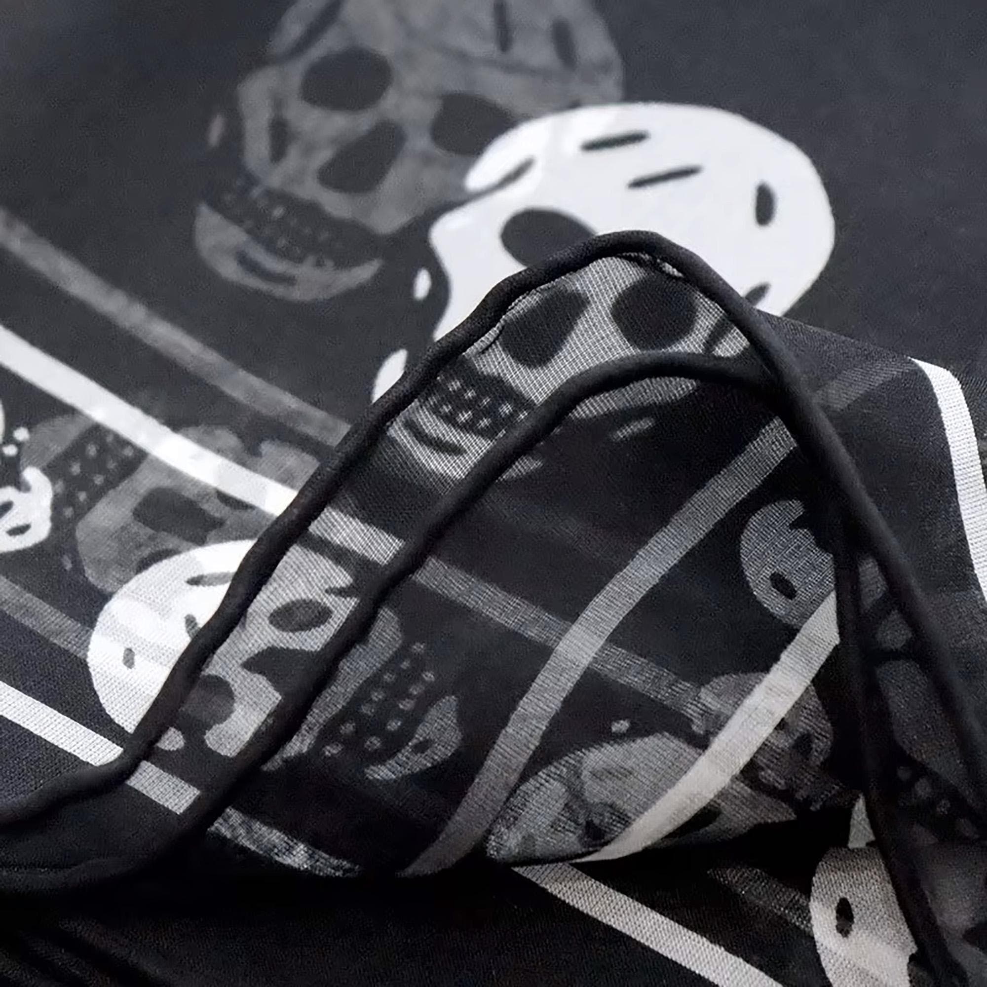 YXNGBRATZ Thorn Skull Scarf(Black×White) Thorn Skull Scarf (White