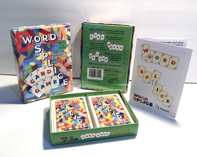 WORD SPLICE Word-forming Card Game for Families & Kids age 7, 1-6 players Easy to Learn and Fast Fun to Play Word Fun for Everyone image 3