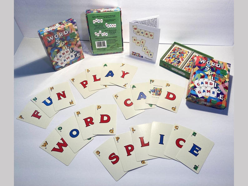 WORD SPLICE Word-forming Card Game for Families & Kids age 7, 1-6 players Easy to Learn and Fast Fun to Play Word Fun for Everyone image 1