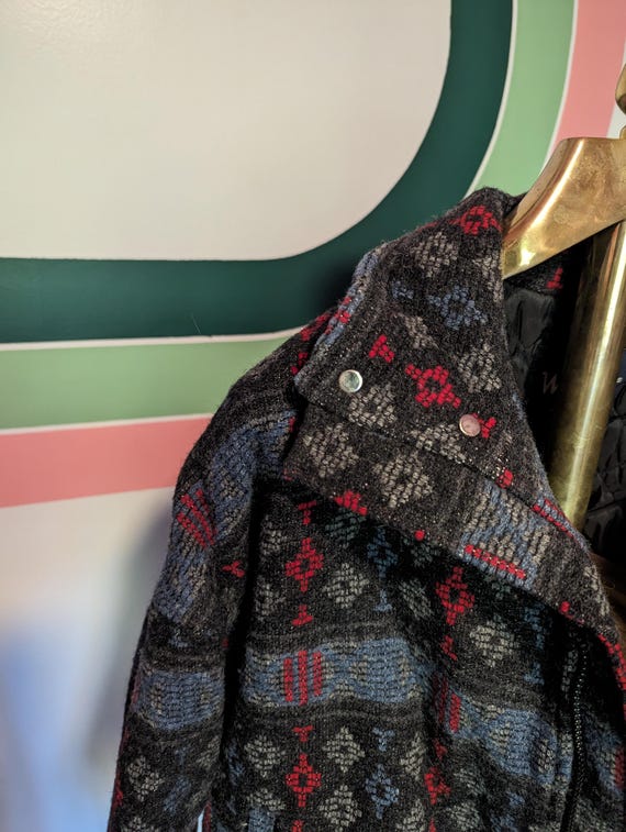 Vintage Woolrich Wool Jacket - Aztec Pattern, Qui… - image 6