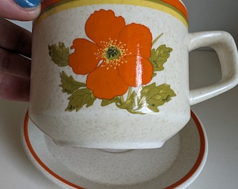 Fire Flower - Lenox Temperware Cup and Saucer Plate