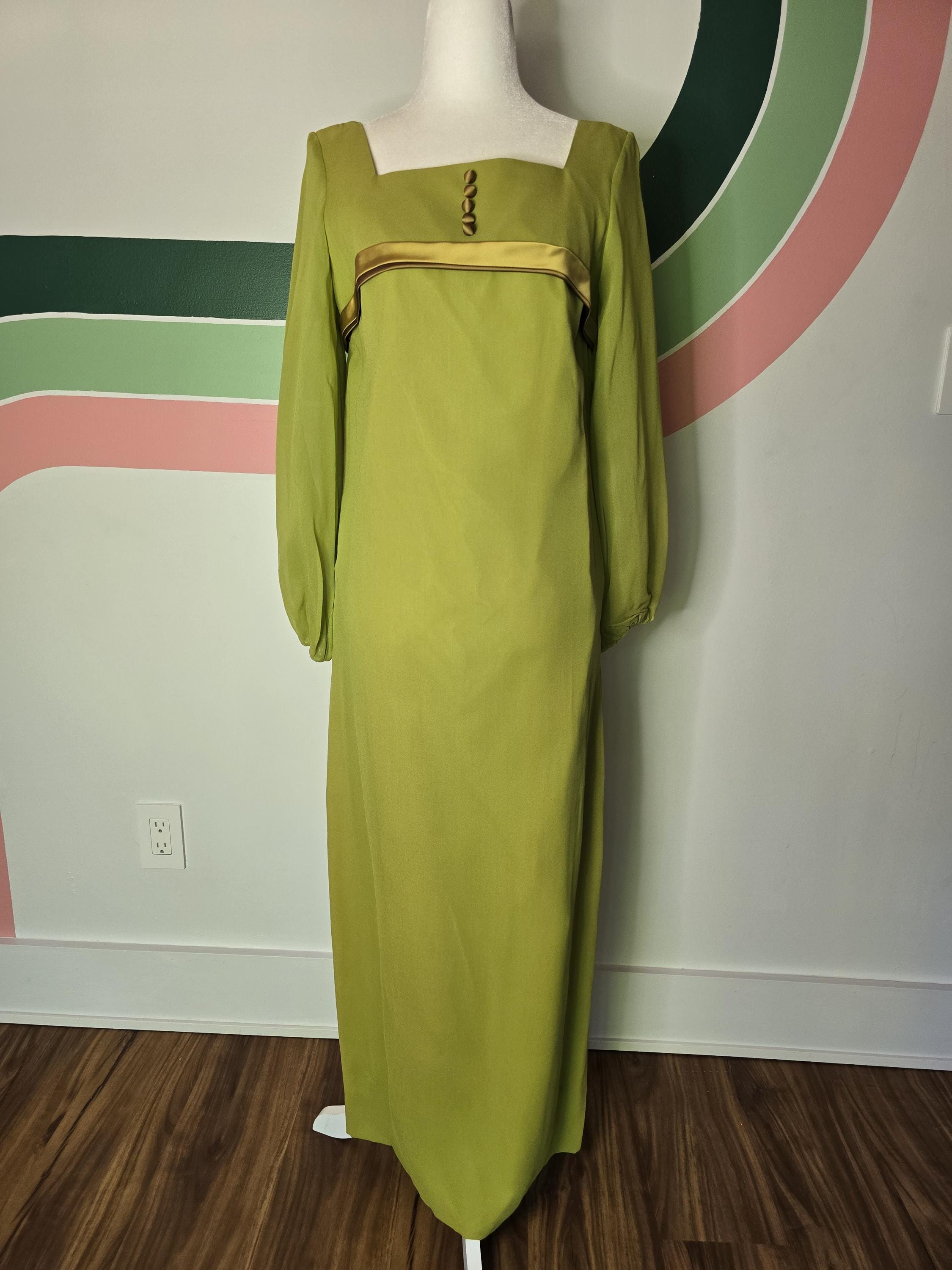 Chartreuse Maxi Dress - Etsy