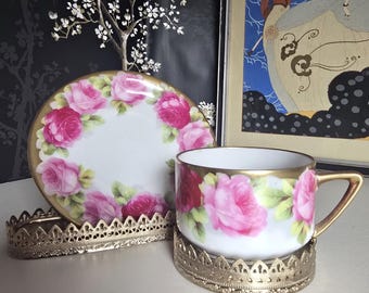 Antik Beyer & Bock Tausendschön Rose Cup Fat Set