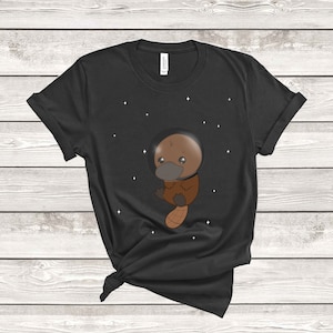 Cute Platypus Astronaut Soft Cotton Shirt Unisex Jersey Short Sleeve Tee