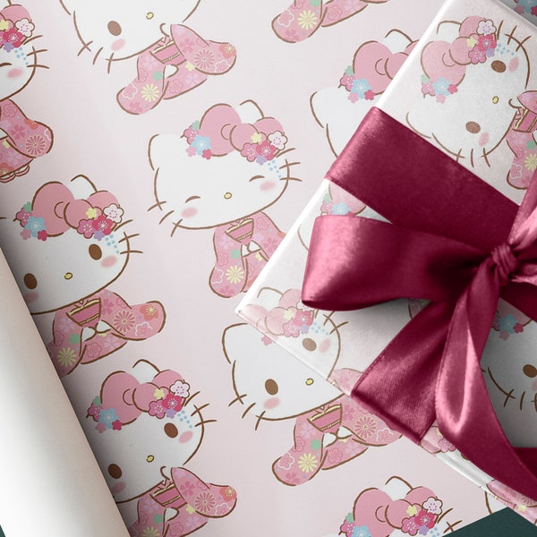 Hello Kittys Wrapping Paper Etsy