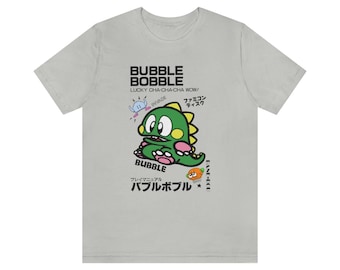 Bubble Bobble Vintage Soft Cotton Shirt Unisex Jersey Short Sleeve Tee Green Bub
