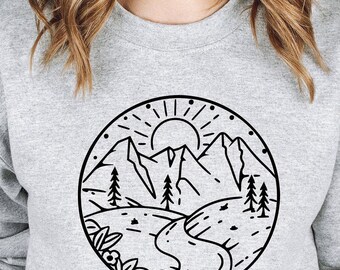 Adventure Awaits Sweatshirt, Camping Sweatshirt, Adventure Sweatshirt, Nature Lover Sweatshirt, Vacation Sweatshirt, Mountain Sweatshirt