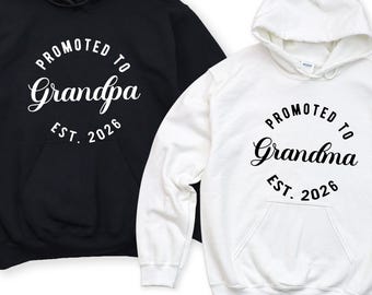 Grandpa and Grandma Hoodie, Promoted to Grandma Hoodie, Promoted to Grandpa Hoodie, Grandparents to be Hoodie, Pregnancy Reveal Hoodie