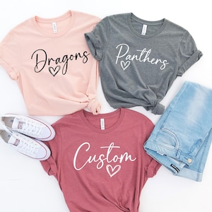 Chemise d&#39;équipe préférée, Chemise mascotte personnalisée, Chemise mascotte d&#39;équipe, Chemise esprit d&#39;école, Chemise mascotte d&#39;école, Chemise d&#39;équipe d&#39;école, Chemise logo d&#39;école