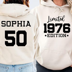 Limited Edition Birthday 1976 Hoodie, Custom Name Celebration Gift, 50th Birthday Gift For Women, Turning 50 Hoodie, 50th Birthday Party Tee