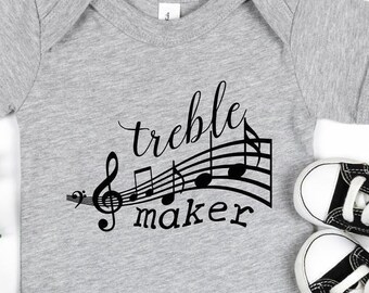 Funny Baby Onesie®, Treble Maker Musician Bodysuit, Toddler Music Onesie®, Baby Shower Gift, Musician Baby Bodysuit, Future Rockstar Onesie®