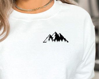 Pocket Mountain Sweatshirt, Minimalist Camp Sweatshirt, Adventure Sweatshirt, Nature Lover Sweatshirt, Hiker Sweatshirt, Vacation Sweatshirt