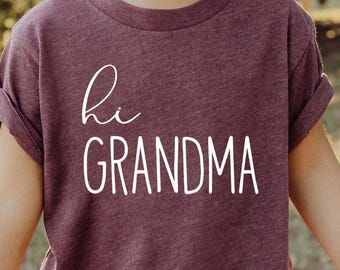 Hi Grandma Baby Onesie®, Pregnancy Reveal Shirt, Family Baby Onesie®, Baby Announcement Bodysuit, New Grandparents Tee, Baby Coming Soon Tee