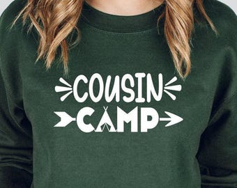 Camping Party Sweatshirt, Cousin Crew Camp Sweatshirt, Matching Cousin Sweatshirt, Cousin Squad Gift, Cousing Vacay Sweatshirt