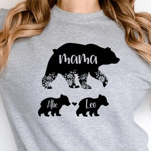 Custom Mama Bear Childs Sweatshirt, Bear Family Sweatshirt, Mom Sweatshirt with Kids Name, Mothers Day Sweatshirt, Personalized Mama Gift