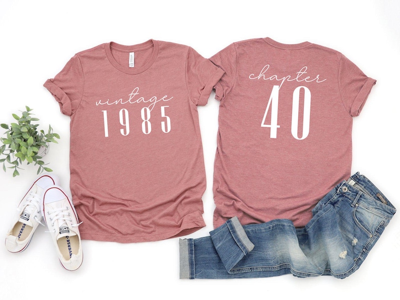 40th Birthday Shirt, Vintage 40th Birthday Year Number Shirt, Gift For Mom 40th Bday T-Shirt, Classic 1985 Shirt, Best Friend 40 Bday Tee image 2