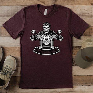 Motorcycle Shirt, Life Behind Bars Cool Motorcycle Tee, Skeleton Decal Biker Shirt, Motorcycle Skull Tee, Motorcycle Lover Shirt, Rider Gift image 3