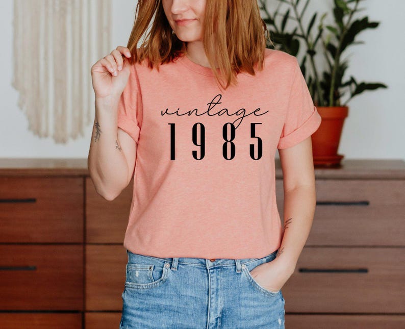 40th Birthday Shirt, Vintage 40th Birthday Year Number Shirt, Gift For Mom 40th Bday T-Shirt, Classic 1985 Shirt, Best Friend 40 Bday Tee image 3