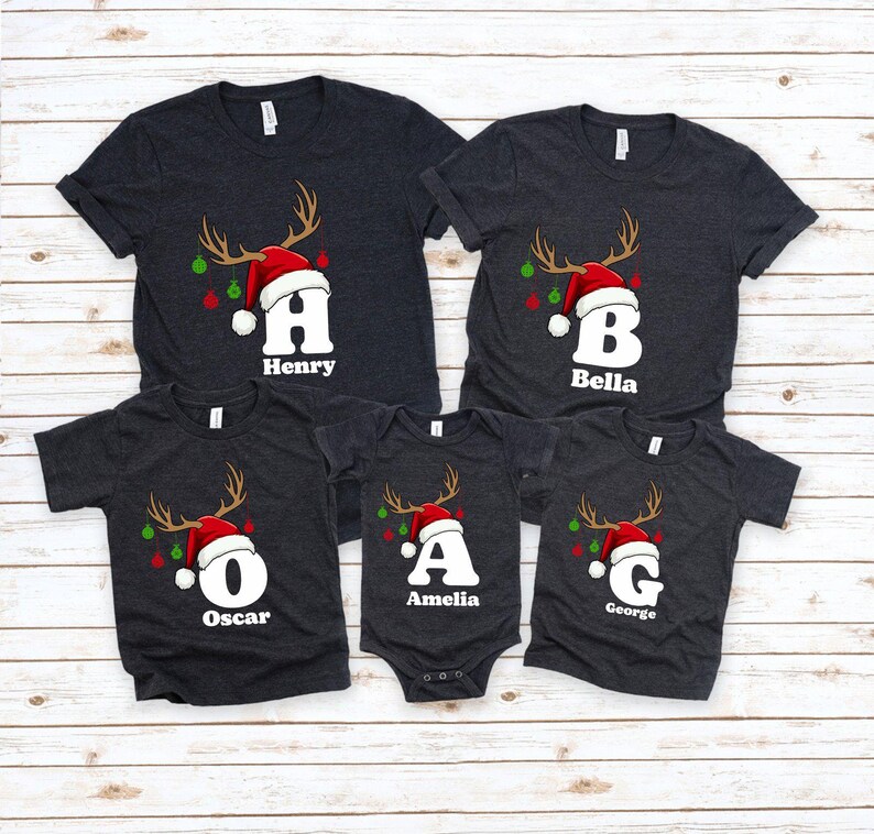 2024 Monogrammed Family Christmas Tshirt, Custom Xmas Group Shirt With