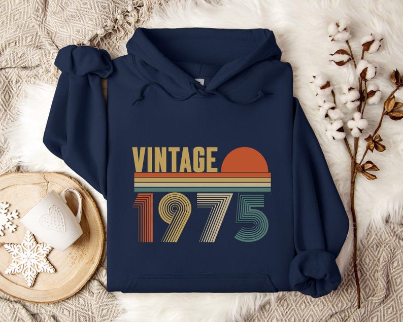 Birthday Hoodie, 50th Birthday Hoodie, Vintage 1976 Hoodie, 50th Birthday Hoodie, 50th Birthday Gift For Men Hoodie, Husband Birthday Hoodie imagem 6