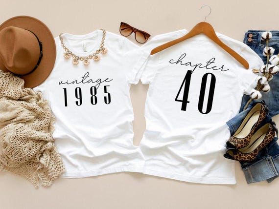 40th Birthday Shirt, Vintage 40th Birthday Year Number Shirt, Gift For Mom 40th Bday T-Shirt, Classic 1985 Shirt, Best Friend 40 Bday Tee