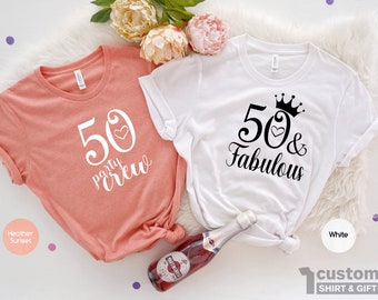 Chemise 50e anniversaire, t-shirt 50 ans et fabuleux, chemises Birthday Squad, chemises anniversaire crew, chemise anniversaire reine, chemise anniversaire pour femme