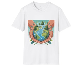 Eco-Friendly Earth Care T-Shirt: Sustainable Ring-Spun Cotton Tee