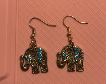 Blue diamond Elephant earrings