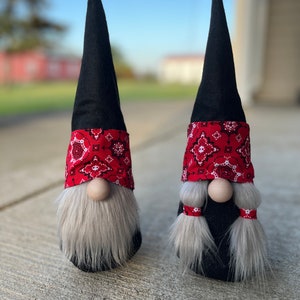 Biker Gnomes, Motorcycle Gnomes, Bad to the Gnome, Gnomes with Bandana, Biker Gnome Couple, Great Gift Idea for Motorcycle Rider