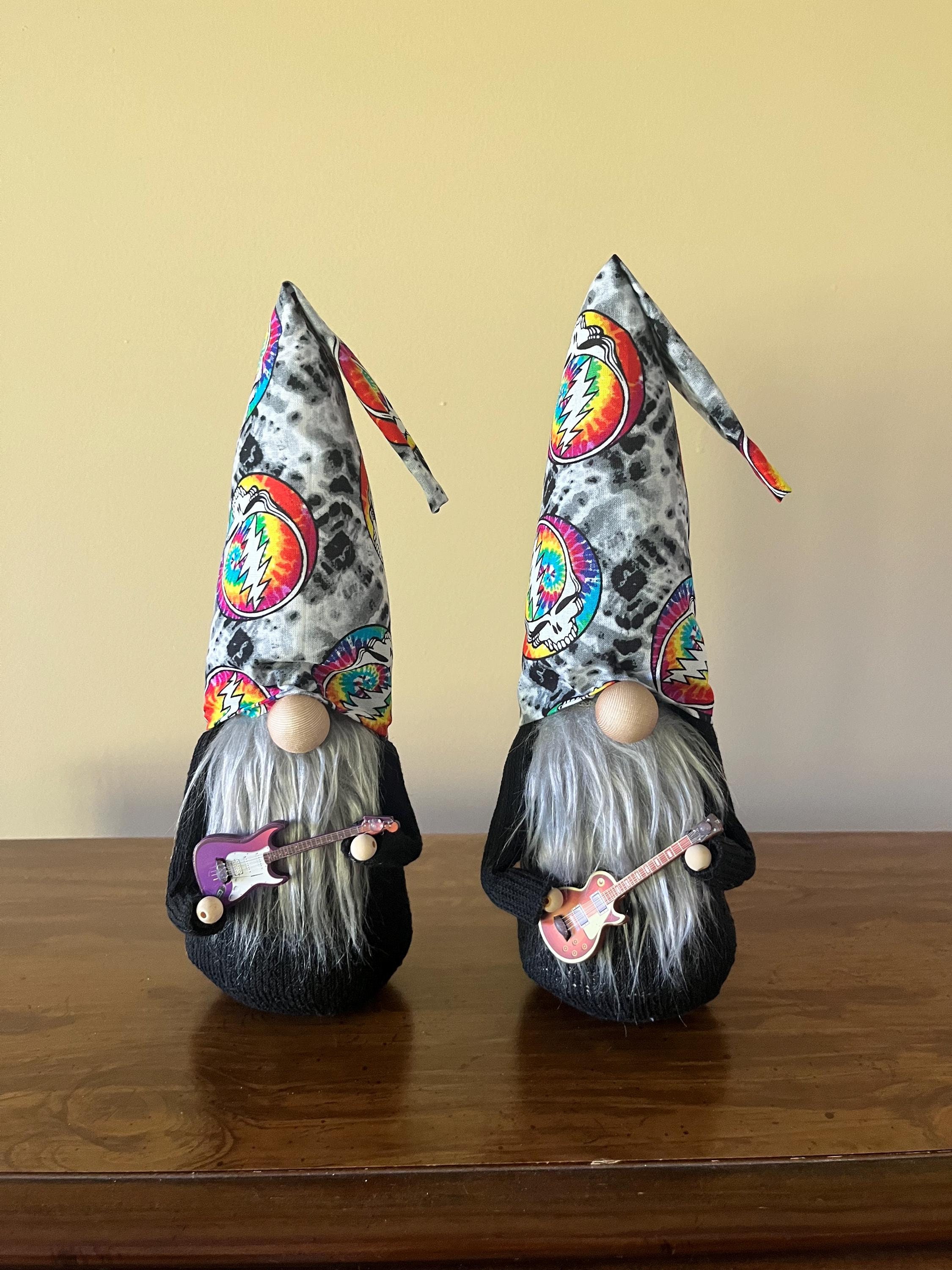 Grateful Dead Gnome, Band Gnome, Little Rocker Gnomes, Dead Head Gift Idea, Handmade Psychedelic Rock Nostalgia Gnome