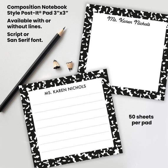 Customizable Lined Notebook Paper Sticky Notes