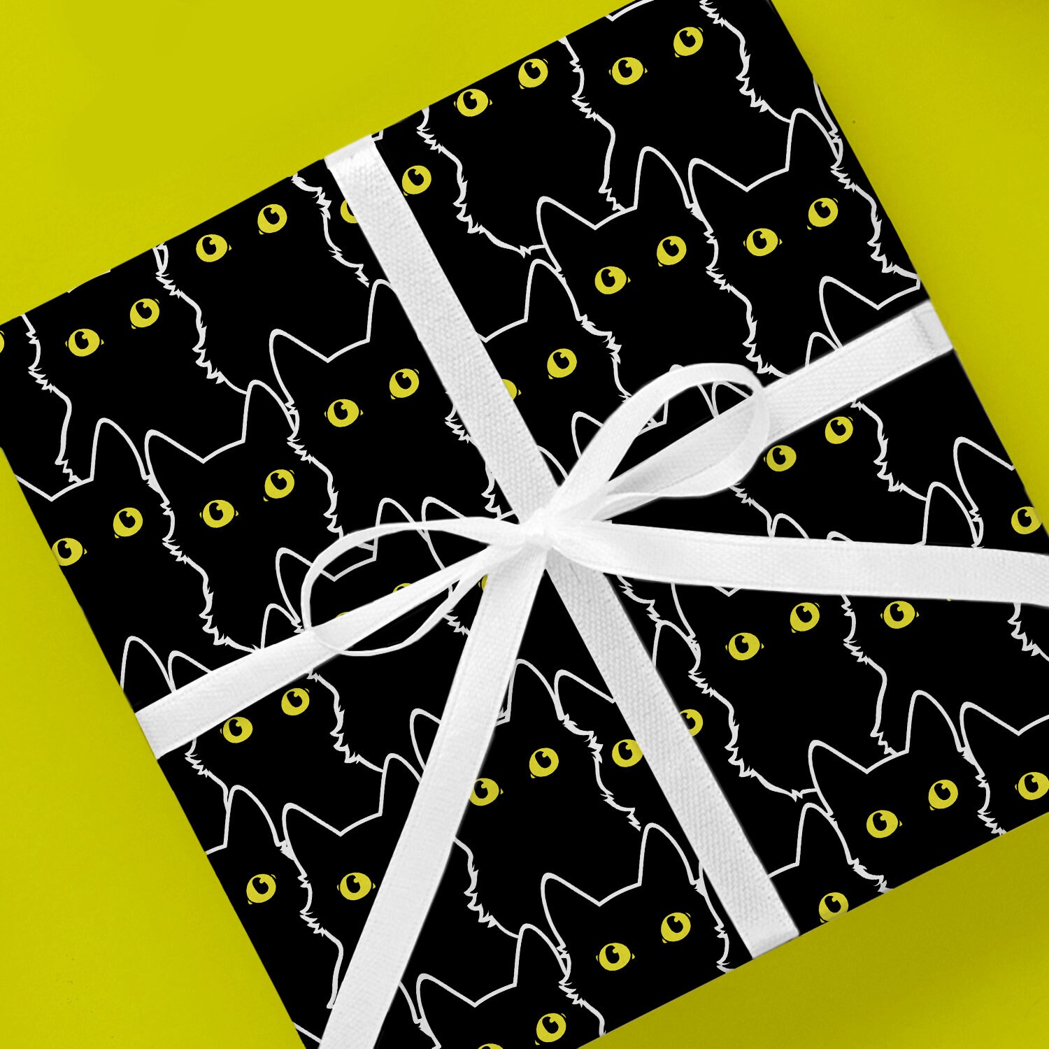 Black Cat Wrapping Paper Roll Gift Wrap With Cats Animal Etsy