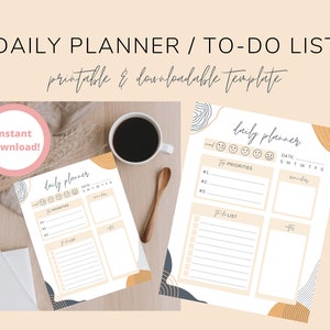 Druckvorlage Tagesplaner: To-Do Liste (Digitaler Download)