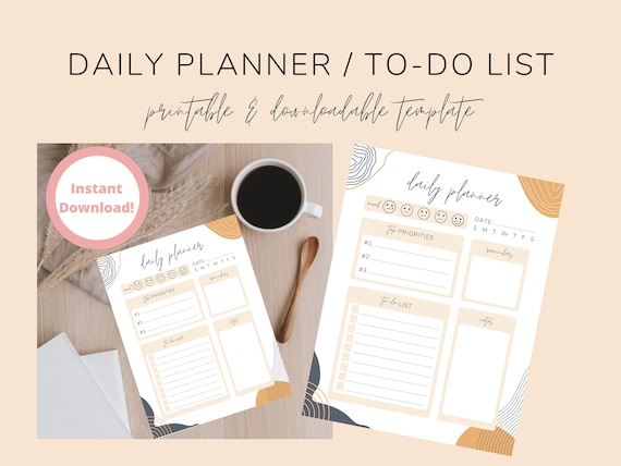 Printable Daily Planner Template: To-Do List (Digital Download)