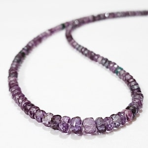 TOP QUALITY-Full Sparkling Alexandrite Faceted Rondelle Beads Purple Green Color Alexandrite Gemstone Beads| Alexandrite Necklace 3.5-6 MM