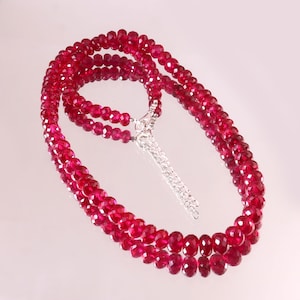 AAAA + Echte Rubin Facettierte Rondelle Perlen | 5-7 MM Rondelle Rubin Perle | 16 "Rubin Edelstein Perlen| Rubin Rondell Facettierte Perle|Blutrote Rubin Perle